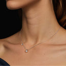 925 Sterling Silver + Moissanite Adjustable Necklace for Women - White Gold 0.5ct & 0.1ct-7