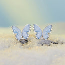 925 Sterling Silver Enamel White Gold Plated Earrings for Women - 1.0x1.2cm-2