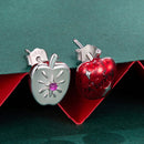 925 Sterling Silver Earrings with Synthetic Spinel & Enamel, 1.1x0.8cm for Women-2