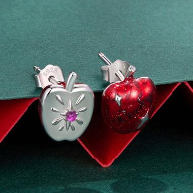 925 Sterling Silver Earrings with Synthetic Spinel & Enamel, 1.1x0.8cm for Women - 0