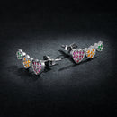 925 Sterling Silver Earrings with Pavé Setting and Plated Platinum, Size: 0.5*1.3cm, Women-6
