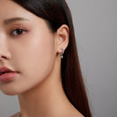 925 Sterling Silver Earrings with Translucent Opal and CZ in Oxidized Finish-9