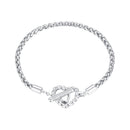 925 Sterling Silver 3.0mm Plated Platinum Bracelet Size 17.0 for Women-1