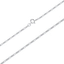 925 Sterling Silver 40cm Necklace with Plated White Gold-1