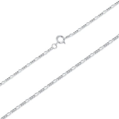 925 Sterling Silver 40cm Necklace with Plated White Gold