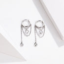 925 Platinum Plated Pavé Setting CZ Earrings-5