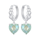 925 Sterling Silver Earrings with Transparent Glass, Plated White Gold, Size 23x8.5mm for Women-3