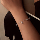 925 Sterling Silver Plated White Gold 12x41mm Pendant Bracelet-6