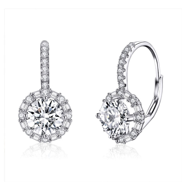 925 Sterling Silver Earrings with Pavé Set CZ for Women