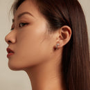 925 Sterling Silver Plated Platinum Earrings with CZ-6