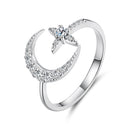 925 Sterling Silver Moissanite 0.25cm White Gold Plated Ring - Size E for Women-1