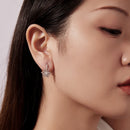 925 Sterling Silver Earrings with Pavé Setting CZ in White Gold for Women-7