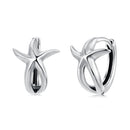 925 Sterling Silver Oxidized Silver Earrings 1.2*1.5cm for Women-1