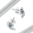 925 Sterling Silver Earrings with Pavé Setting CZ, Oxidized Silver, 0.7*0.8 cm for Women-5