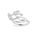 925 Sterling Silver Earrings with CZ and White Gold Plating-2