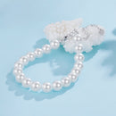 925 Sterling Silver Adjustable White Gold Plated Bracelet with Synthetic Pearl for Women-5