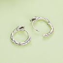 925 Sterling Silver Earrings for Women, Oxidized Silver, 1.4x0.35 cm-4