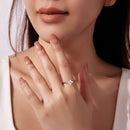 925 Sterling Silver White Gold Plated Ring with Nacre and CZ for Women-6