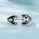 925 Sterling Silver Enamel Process Pavé Setting CZ Ring for Women-5