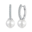 925 Sterling Silver Moissanite 0.15 Carat Earrings with Quality Shell Pearl for Women-1