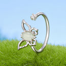 925 Sterling Silver & Natural Jade Pavé Setting Ring for Women-4