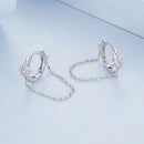 925 Sterling Silver Earrings with Pavé Setting and Platinum Plating, 2.7 x 0.6 cm for Women-3
