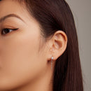 925 Sterling Silver Earrings with Pavé Setting and Platinum Plating, 2.7 x 0.6 cm for Women-6