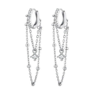 925 Sterling Silver Pavé Setting CZ Earrings for Women