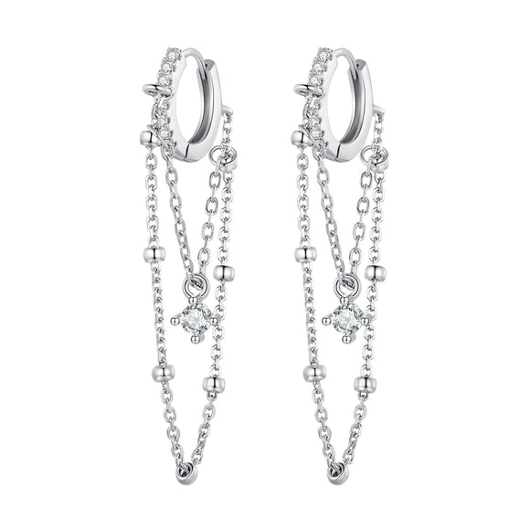 925 Sterling Silver Pavé Setting CZ Earrings for Women