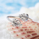 925 Sterling Silver Oxidized Leaf Ring for Women-3