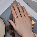 925 Sterling Silver Ring with 4.5mm Pavé Set CZ, Size 7, for Women-7