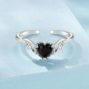 925 Sterling Silver Oxidized Pendant CZ Ring-3