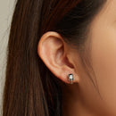 925 Sterling Silver Earrings with CZ and Oxidized Finish for Women-7