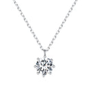 925 Sterling Silver Plated Platinum Moissanite Necklace 39+5cm for Women-2