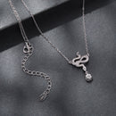 925 Sterling Silver Moissanite 0.50 Carat Necklace with CZ Pavé Setting in White Gold, 40+5cm for Women-4