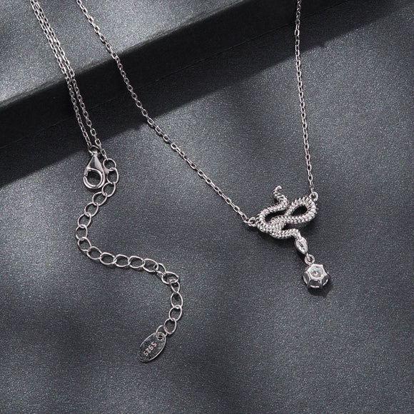 925 Sterling Silver Moissanite 0.50 Carat Necklace with CZ Pavé Setting in White Gold, 40+5cm for Women