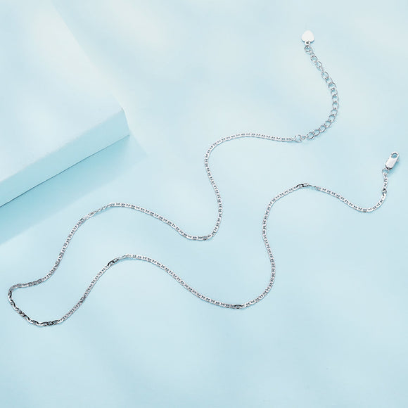 925 Sterling Silver Plated Platinum 45cm Necklace