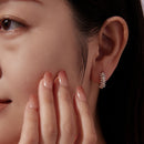 925 Sterling Silver White Gold Plated 1.6cm Pavé CZ Hoop Earrings for Women-5