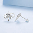 925 Sterling Silver Earrings with Pavé Setting & Oxidized Finish-4