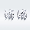 S925 Sterling Silver Platinum Plated Pavé Setting CZ Earrings-4