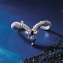 925 Sterling Silver Ring with Transparent Glass - Stylish E | 0.2cm Width for Women-4