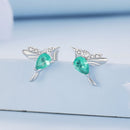 925 Sterling Silver Transparent Glass Earrings with CZ for Women-5