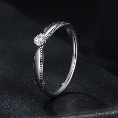 925 Sterling Silver Moissanite Ring Size 6 for Women - 0