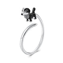 925 Sterling Silver Enamel Oxidized Silver Ring for Dogs-1