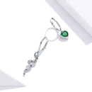 925 Sterling Silver Earrings with Pavé Setting CZ and Plated Platinum-3