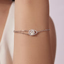 925 Sterling Silver Moissanite Bracelet with Pavé Setting 15+6cm for Women-5