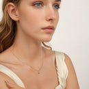 925 Sterling Silver Necklace with Synthetic Opal Pendant, 45cm, Plated White Gold for Women-5