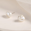 925 Sterling Silver White Gold Plated Freshwater Pearl Earrings-2