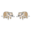 925 Sterling Silver Enamel Oxidized Earrings for Women, 0.7*1.2cm-1