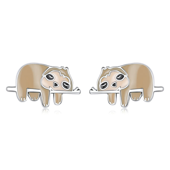 925 Sterling Silver Enamel Oxidized Earrings for Women, 0.7*1.2cm